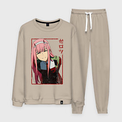 Костюм хлопковый мужской Zero Two anime girl, цвет: миндальный