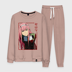 Костюм хлопковый мужской Zero Two anime girl, цвет: пыльно-розовый