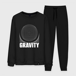 Костюм хлопковый мужской Gravity надпись и шар, цвет: черный