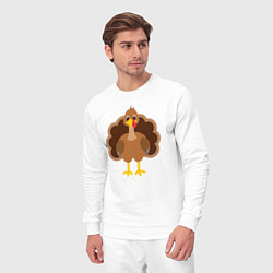 Костюм хлопковый мужской Turkey bird, цвет: белый — фото 2