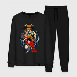 Костюм хлопковый мужской One Piece run, цвет: черный