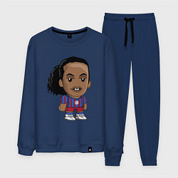 Костюм хлопковый мужской Ronaldinho Barcelona, цвет: тёмно-синий