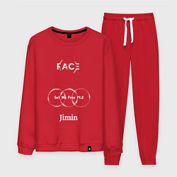 Костюм хлопковый мужской JIMIN FACE Set Me Free, цвет: красный