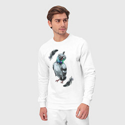 Костюм хлопковый мужской Чокнутый голубь, цвет: белый — фото 2