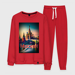 Костюм хлопковый мужской Москва - Кремль, цвет: красный