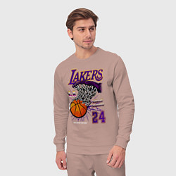 Костюм хлопковый мужской LA Lakers Kobe, цвет: пыльно-розовый — фото 2