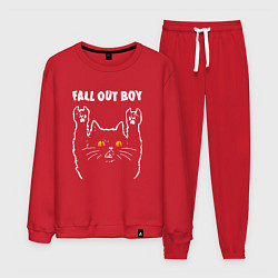Костюм хлопковый мужской Fall Out Boy rock cat, цвет: красный