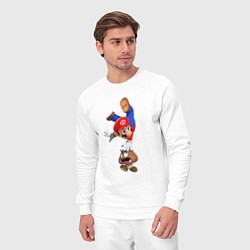 Костюм хлопковый мужской Марио на грибе, цвет: белый — фото 2