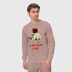 Костюм хлопковый мужской Chicken Gun chick, цвет: пыльно-розовый — фото 2