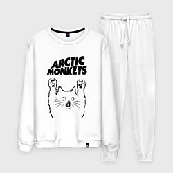 Костюм хлопковый мужской Arctic Monkeys - rock cat, цвет: белый