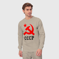 Костюм хлопковый мужской СССР стиль, цвет: миндальный — фото 2