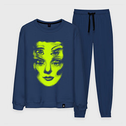 Костюм хлопковый мужской Double lime face, цвет: тёмно-синий