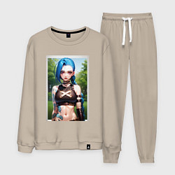 Костюм хлопковый мужской Arcane League Of Legends JINX model, цвет: миндальный