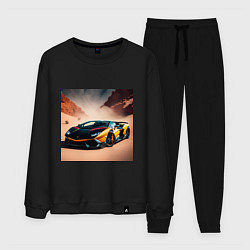 Костюм хлопковый мужской Lamborghini Aventador, цвет: черный