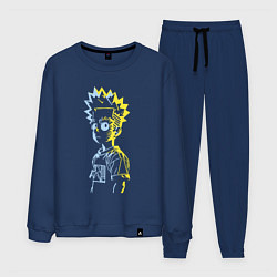 Костюм хлопковый мужской Светящийся Барт Симпсон - фантазия, цвет: тёмно-синий