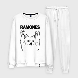 Костюм хлопковый мужской Ramones - rock cat, цвет: белый