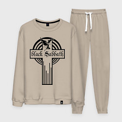 Костюм хлопковый мужской Black Sabbath Cross, цвет: миндальный
