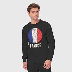 Костюм хлопковый мужской Футбол Франции, цвет: черный — фото 2
