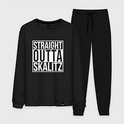 Костюм хлопковый мужской Straight outta Skalitz, цвет: черный