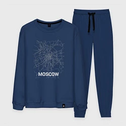 Костюм хлопковый мужской Moscow map, цвет: тёмно-синий