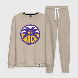 Костюм хлопковый мужской Lakers California, цвет: миндальный