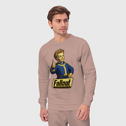 Костюм хлопковый мужской Real vault boy, цвет: пыльно-розовый — фото 2