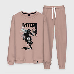 Костюм хлопковый мужской Mountain bike - extreme, цвет: пыльно-розовый