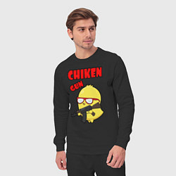 Костюм хлопковый мужской Chicken machine gun, цвет: черный — фото 2