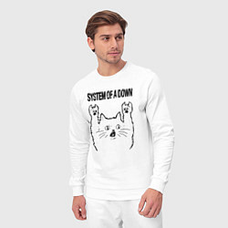 Костюм хлопковый мужской System of a Down - rock cat, цвет: белый — фото 2