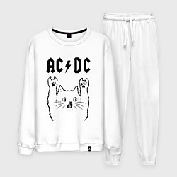 Костюм хлопковый мужской AC DC - rock cat, цвет: белый