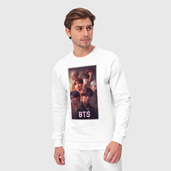 Костюм хлопковый мужской BTS art style, цвет: белый — фото 2