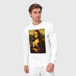 Костюм хлопковый мужской Мона Лиза с пивом, цвет: белый — фото 2