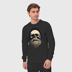 Костюм хлопковый мужской Винтажный череп с бородой, цвет: черный — фото 2