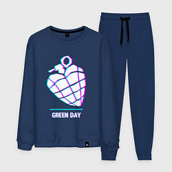 Костюм хлопковый мужской Green Day glitch rock, цвет: тёмно-синий