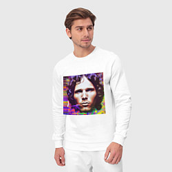 Костюм хлопковый мужской Jim Morrison Glitch 25 Digital Art, цвет: белый — фото 2