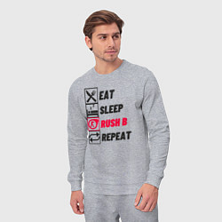 Костюм хлопковый мужской Eat sleep rush b repeat, цвет: меланж — фото 2