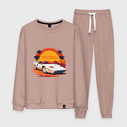 Костюм хлопковый мужской Ретро Феррари, цвет: пыльно-розовый