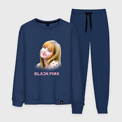 Костюм хлопковый мужской Lisa Blackpink, цвет: тёмно-синий