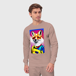 Костюм хлопковый мужской Fox - pop art - fashionista, цвет: пыльно-розовый — фото 2