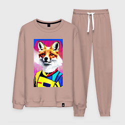 Костюм хлопковый мужской Fox - pop art - fashionista, цвет: пыльно-розовый