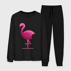 Костюм хлопковый мужской Фламинго минималистичный, цвет: черный
