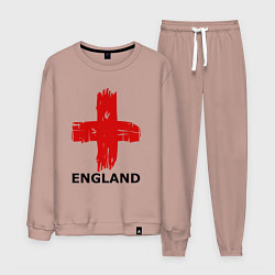 Костюм хлопковый мужской England flag, цвет: пыльно-розовый