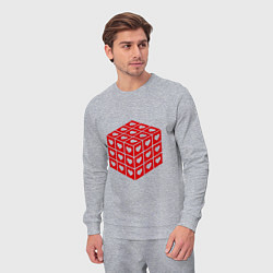 Костюм хлопковый мужской Куб с сердечками, цвет: меланж — фото 2