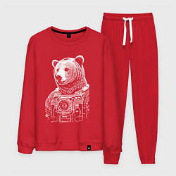 Костюм хлопковый мужской Cool bear - cyberpunk, цвет: красный