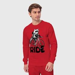 Костюм хлопковый мужской Raccoon ride, цвет: красный — фото 2