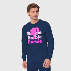 Костюм хлопковый мужской Логотип Барби объемный, цвет: тёмно-синий — фото 2