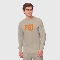 Костюм хлопковый мужской Female Body Inspector - FBI, цвет: миндальный — фото 2