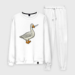 Костюм хлопковый мужской Утка повар, цвет: белый