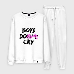 Костюм хлопковый мужской Boys dont cry, цвет: белый