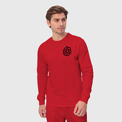 Костюм хлопковый мужской Лого Chat GPT, цвет: красный — фото 2